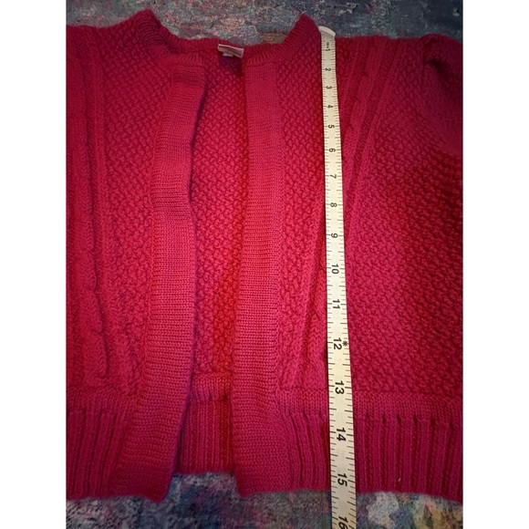 Vintage wool WiKo Trachten Pink Women's shrug puff sleeve Sweater XS - Picture 9 of 9